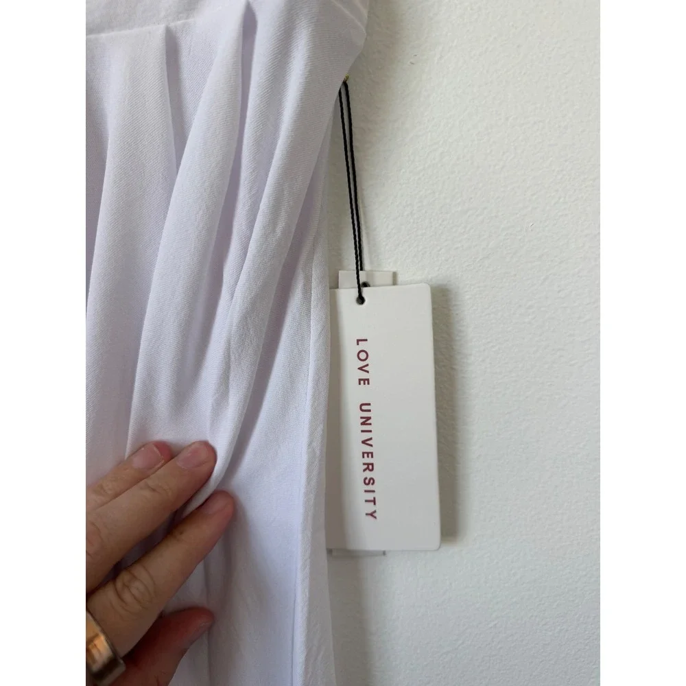 Love University 2-Piece Set – White Cropped Top & Maxi Skirt – Women's Size S - Picture 7 of 9